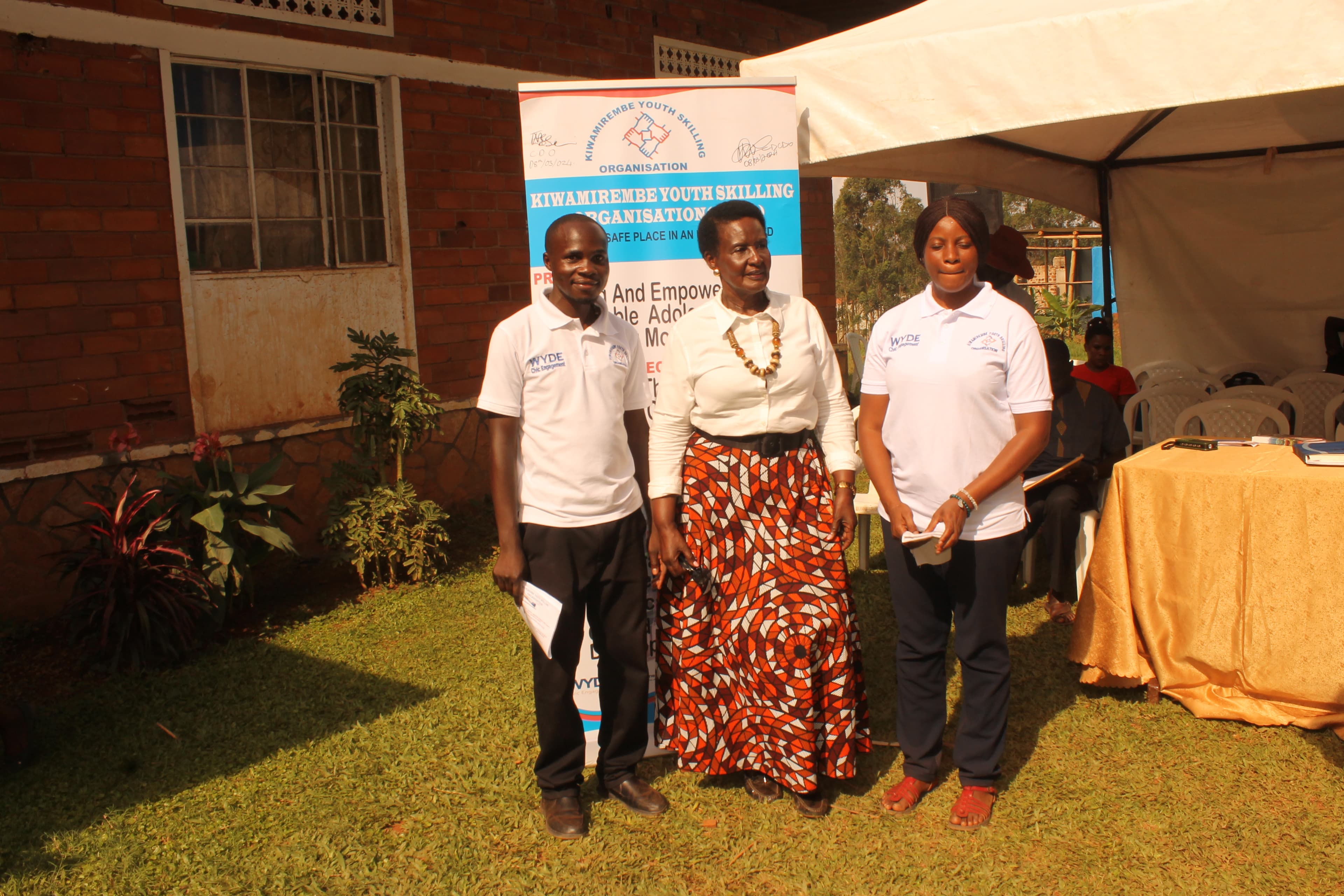 Hon. Amelia Kyambadde with The ED and project officer