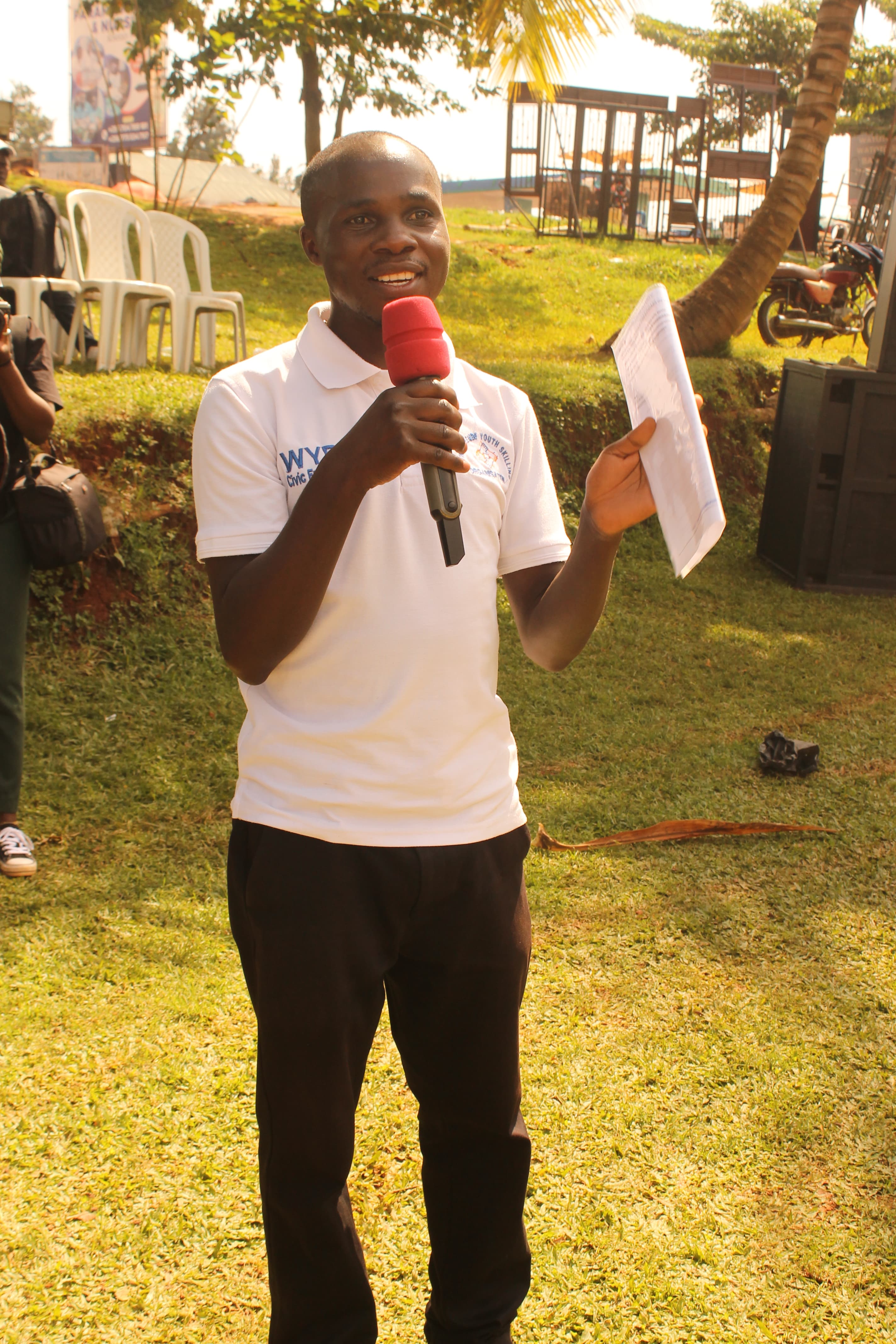 The ED giving a speech on the day